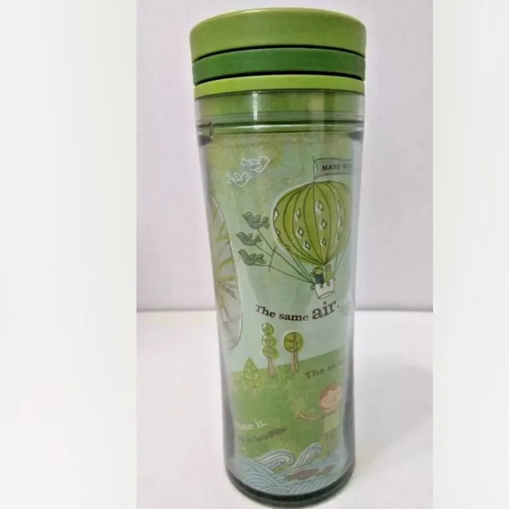 2008 Starbucks Green Recycled Tumbler Save the Planet 8oz Twist Top